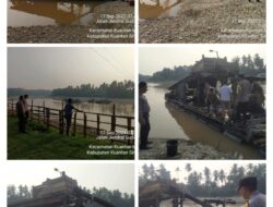 Operasi PETI Polsek Kuantan Mudik, 1 Unit Rakit Hangus Dibakar dan 6 Unit Rakit PETI Dibawa Kabur Pelaku