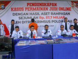 Kapolda Riau Berhasil Menindak Sindikat Judi Online Di Marpoyan Damai.