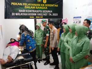 Kodim 1002/HST Gelar Pekan Pelayanan KB Serentak Peringati Hari Kontrasepsi Sedunia