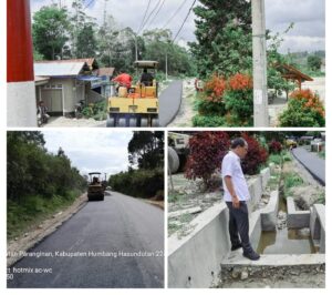 Bupati Humbahas Tinjau Pembangunan Hotmix Jalan Pollung-Siriaria dan PHJD Paranginan