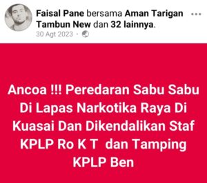 Polisi Selidiki Staf dan Tamping KPLP ‘Kendalikan’ Sabu di Lapas Klas IIA Narkotika Pematang Siantar