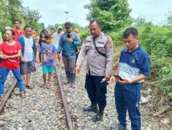 Polres Tebing Tinggi Olah TKP Kecelakaan Kereta Api Tabrak Seorang Pria