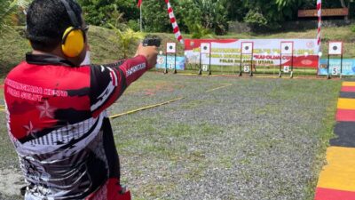 Hut Bhayangkara Ke-78 Kapolresta Manado Ikuti Kegiatan Lomba Menembak “Kapolda Cup”