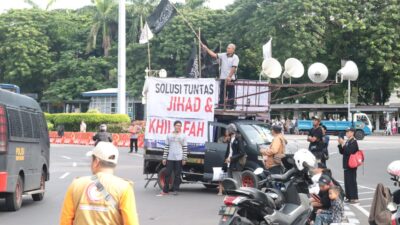 aksi bela Palestina di Kedubes Amerika Serikat