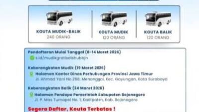 Pemkab Bojonegoro Gelar Mudik Gratis 2026, Ini Rute dan Kuotanya