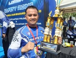 Satlantas Polres Gresik Berprestasi, Aiptu Bambang Juara 1 Safety Riding Hari Bhayangkara ke-80