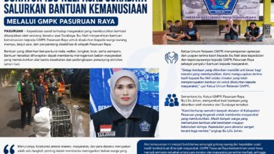 Donatur Ibu Neli Asal Surabaya Salurkan Bantuan Kemanusiaan Melalui GMPK Pasuruan Raya