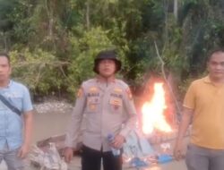 Polsek Benai Tertibkan Aktivitas PETI di Desa Talontam, (Setingkai) Dibakar untuk Cegah Operasi Kembali